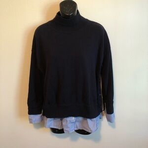 Talbots Navy Sweater with Light Blue Layer large